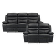 Hancock Black 2-Piece Double Reclining Set by Homelegance at Eve Furniture