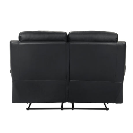 Hancock Black Leather Double Reclining Living Room Set by Homelegance at Eve Furniture