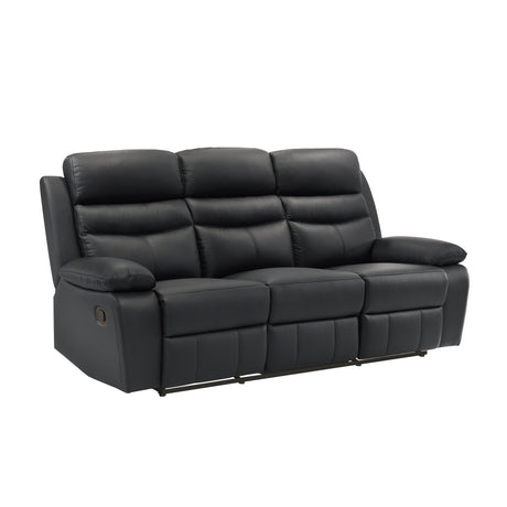 Hancock Black Leather Double Reclining Living Room Set by Homelegance at Eve Furniture