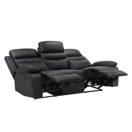 Hancock Black Leather Double Reclining Living Room Set by Homelegance at Eve Furniture