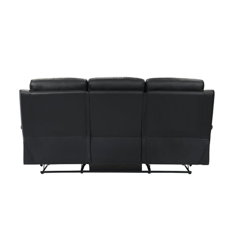 Hancock Black Leather Double Reclining Living Room Set by Homelegance at Eve Furniture