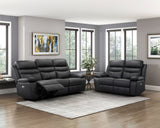 Hancock Black Leather Power Double Reclining Living Room Set by Homelegance at Eve Furniture