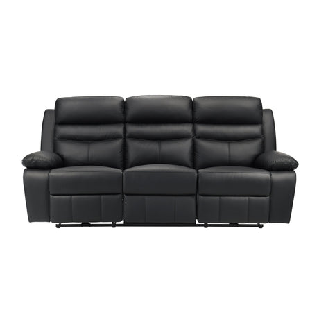 Hancock Black Leather Power Double Reclining Living Room Set by Homelegance at Eve Furniture
