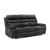 Hancock Black Leather Power Double Reclining Living Room Set by Homelegance at Eve Furniture