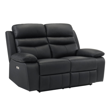 Hancock Black Leather Power Double Reclining Living Room Set by Homelegance at Eve Furniture