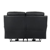 Hancock Black Leather Power Double Reclining Living Room Set by Homelegance at Eve Furniture