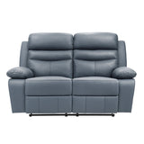 Hancock Blue 2-Piece Double Reclining Set by Homelegance at Eve Furniture