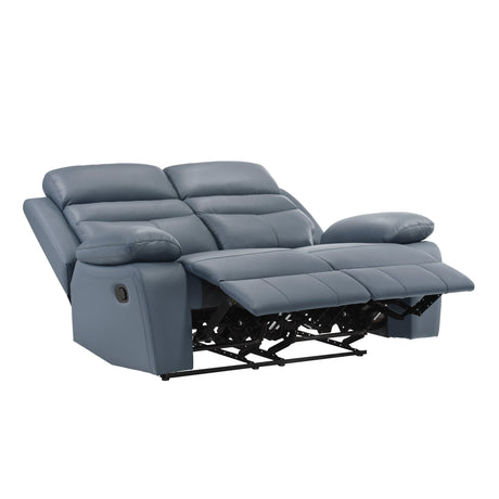 Hancock Blue 2-Piece Double Reclining Set by Homelegance at Eve Furniture