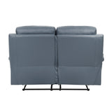 Hancock Blue Leather Double Reclining Living Room Set by Homelegance at Eve Furniture