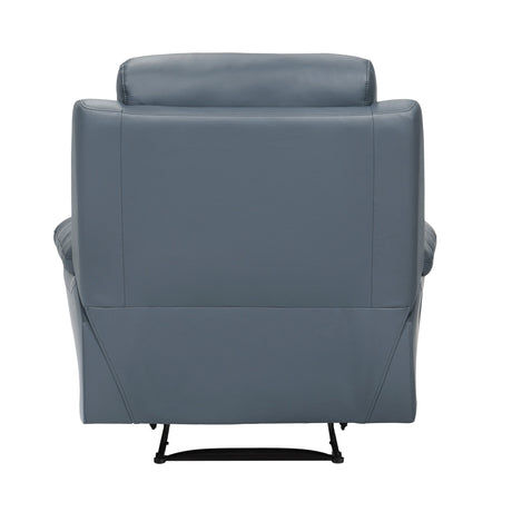 Hancock Blue Leather Double Reclining Living Room Set by Homelegance at Eve Furniture