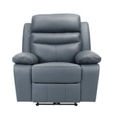 Hancock Blue Leather Power Double Reclining Living Room Set by Homelegance at Eve Furniture