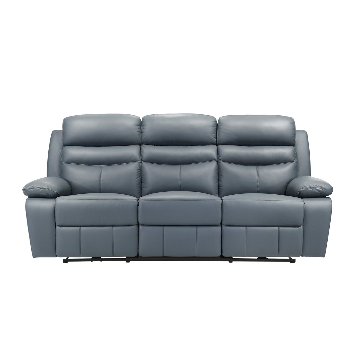 Hancock Blue Leather Power Double Reclining Living Room Set by Homelegance at Eve Furniture