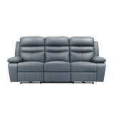 Hancock Blue Leather Power Double Reclining Living Room Set by Homelegance at Eve Furniture