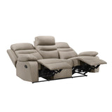 Hancock Latte Leather Double Reclining Living Room Set by Homelegance at Eve Furniture