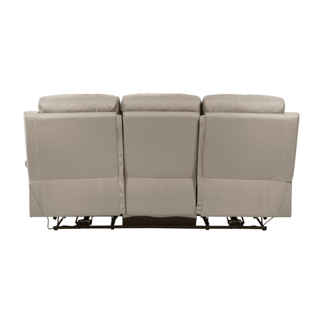 Hancock Latte Leather Power Double Reclining Sofa by Homelegance at Eve Furniture