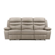 Hancock Latte Leather Power Double Reclining Sofa by Homelegance at Eve Furniture