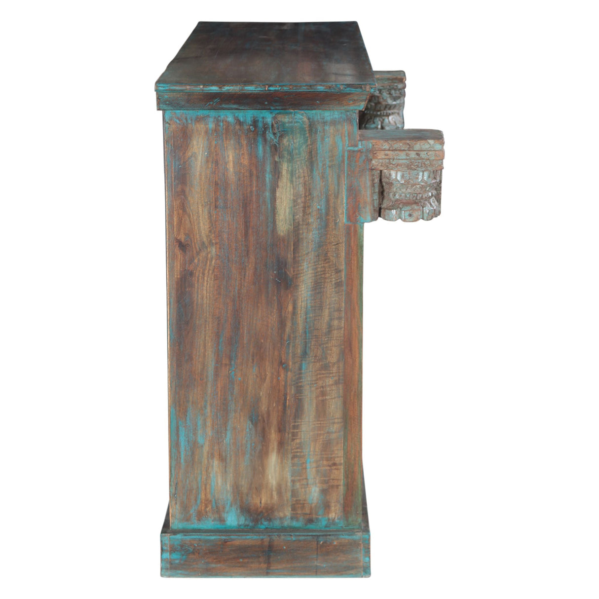 Hand Carved Bookshelf in Antique Teal by Home Trends & Design at Eve Furniture