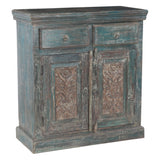 Hand Carved Wood Cabinet with Two Drawers and Two Doors by Home Trends & Design at Eve Furniture