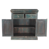Hand Carved Wood Cabinet with Two Drawers and Two Doors by Home Trends & Design at Eve Furniture