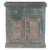 Hand Carved Wood Cabinet with Two Drawers and Two Doors by Home Trends & Design at Eve Furniture