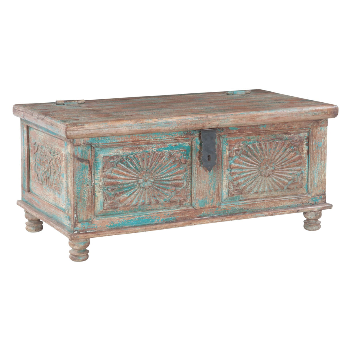 Hand Carved Wood Coffee Table with Built In Storage by Home Trends & Design at Eve Furniture
