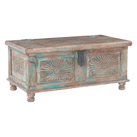 Hand Carved Wood Coffee Table with Built In Storage by Home Trends & Design at Eve Furniture