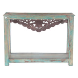 Hand Carved Wood Console Table with Bottom Shelf by Home Trends & Design at Eve Furniture