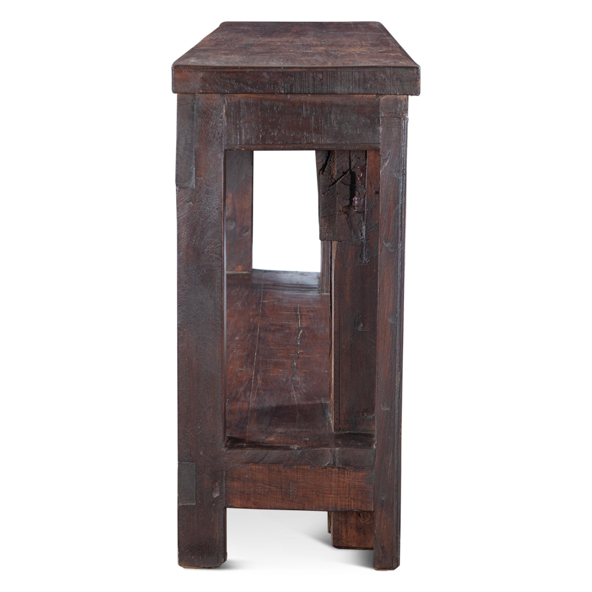 Hand Carved Wood Console Table with Bottom Shelf by Home Trends & Design at Eve Furniture