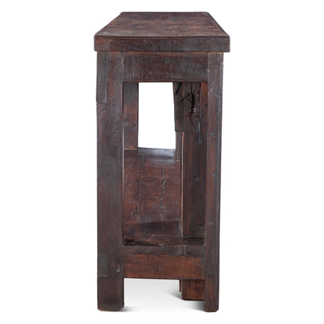 Hand Carved Wood Console Table with Bottom Shelf by Home Trends & Design at Eve Furniture