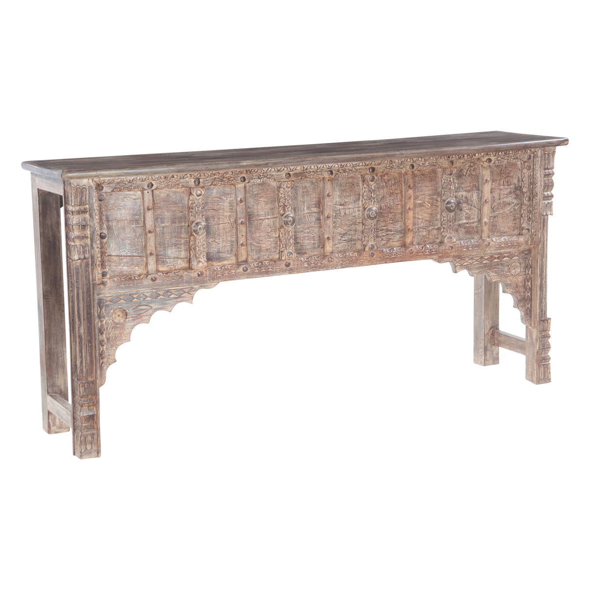 Hand Carved Wood Door Console Table by Home Trends & Design at Eve Furniture