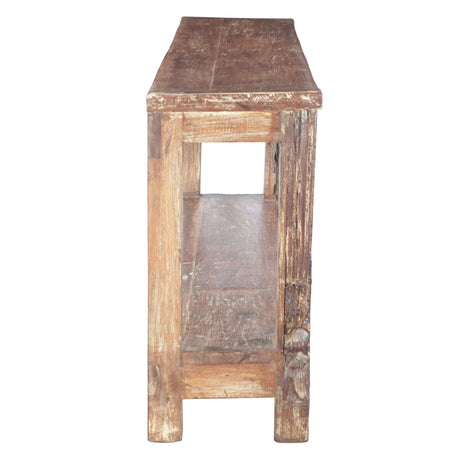 Hand Carved Wood Door Console Table with Bottom Shelf by Home Trends & Design at Eve Furniture