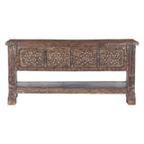 Hand Carved Wood Door Console Table with Bottom Shelf by Home Trends & Design at Eve Furniture