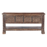 Hand Carved Wood Door Console Table with Bottom Shelf by Home Trends & Design at Eve Furniture