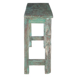 Hand Carved Wooden Console Table in Antique Teal by Home Trends & Design at Eve Furniture
