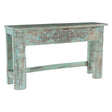 Hand Carved Wooden Console Table in Antique Teal by Home Trends & Design at Eve Furniture