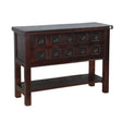 Hand Carved Wooden Console Table With Bottom Shelf by Home Trends & Design at Eve Furniture