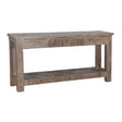 Hand Carved Wooden Console Table With Bottom Shelf by Home Trends & Design at Eve Furniture