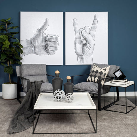 Hand Signs I by Jennifer Paxton Parker a Hand Embellished Textured Canvas by Mercana at Eve Furniture