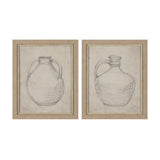 Handled Jug Sketch (Set of 2) by Mercana Studio a Hand Embellished Framed Art Print by Mercana at Eve Furniture