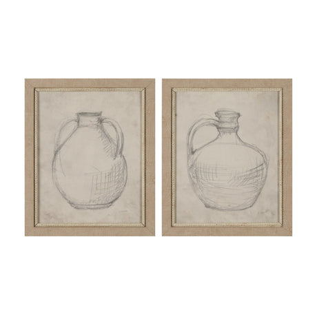 Handled Jug Sketch (Set of 2) by Mercana Studio a Hand Embellished Framed Art Print by Mercana at Eve Furniture