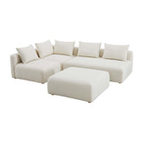 Hangover Cream Boucle 4-Piece Modular Chaise Sectional by TOV Furniture at Eve Furniture