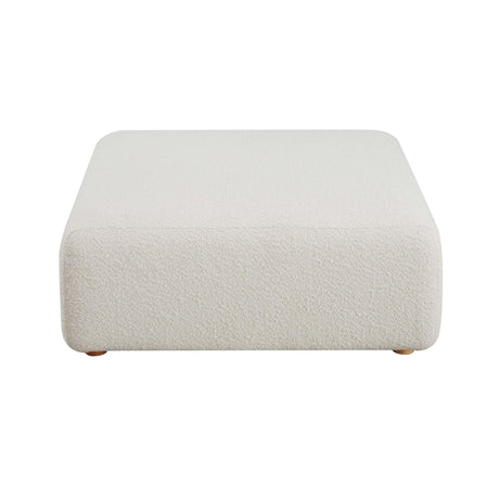 Hangover Cream Boucle Ottoman by TOV Furniture at Eve Furniture