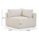 Hangover Cream Modular Outdoor Corner Chair by TOV Furniture at Eve Furniture