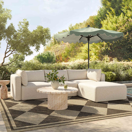Hangover Cream Outdoor Ottoman by TOV Furniture at Eve Furniture
