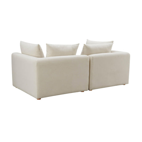 Hangover Cream Performance Linen Loveseat by TOV Furniture at Eve Furniture