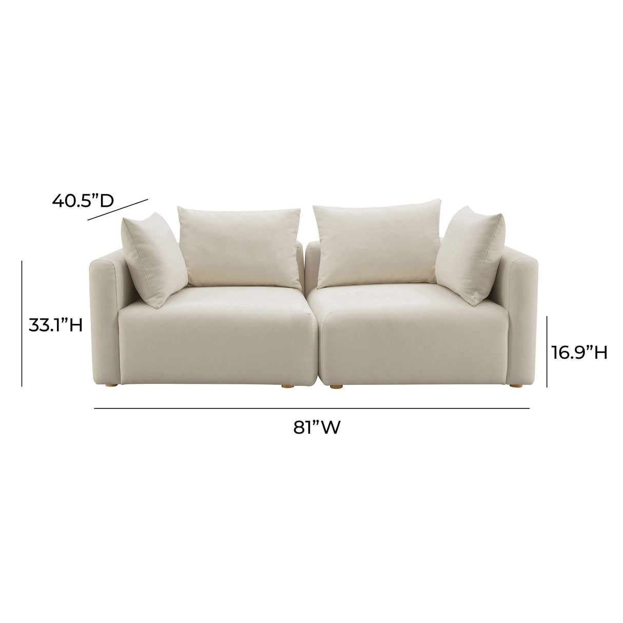 Hangover Cream Performance Linen Loveseat by TOV Furniture at Eve Furniture