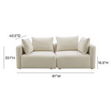 Hangover Cream Performance Linen Loveseat by TOV Furniture at Eve Furniture