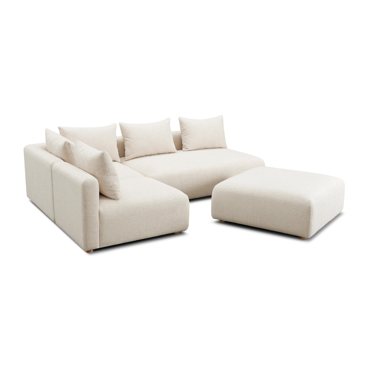 Hangover Heavy Textured Fabric 4-Piece Modular Chaise Sectional by TOV Furniture at Eve Furniture