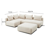 Hangover Heavy Textured Fabric 4-Piece Modular Chaise Sectional by TOV Furniture at Eve Furniture