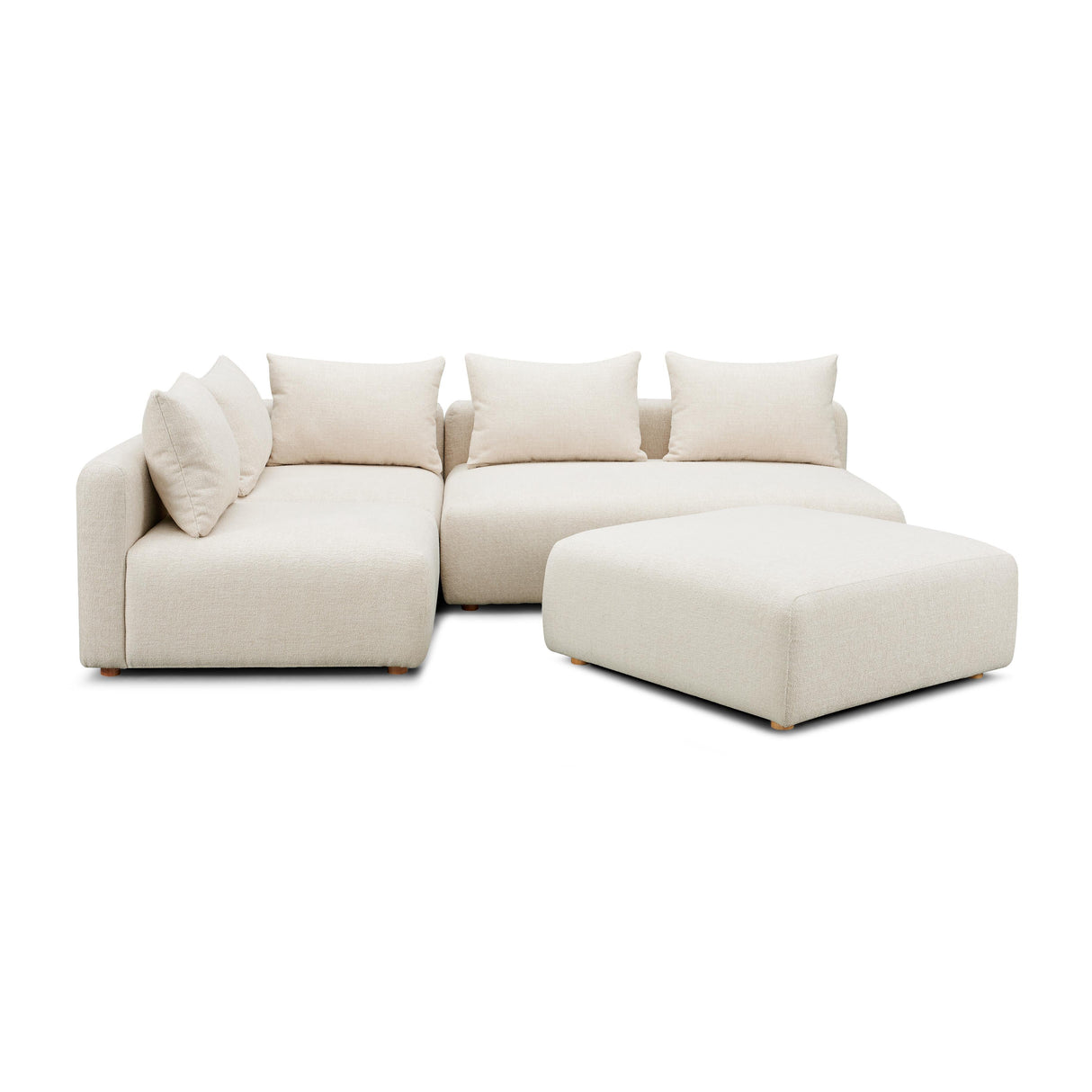 Hangover Heavy Textured Fabric 4-Piece Modular Chaise Sectional by TOV Furniture at Eve Furniture